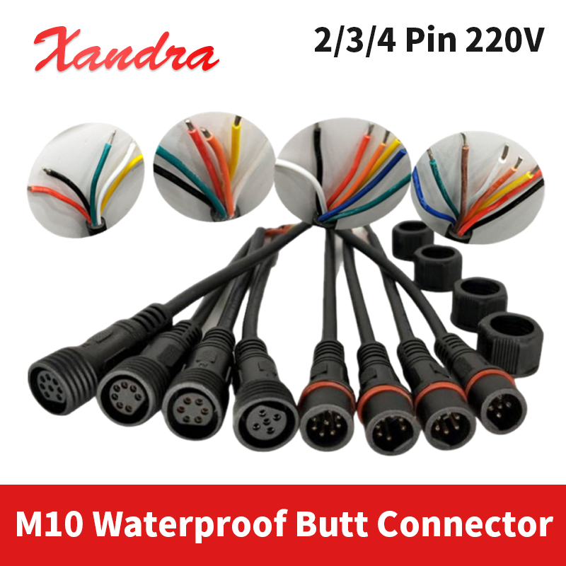 Outdoor Power Strip Weatherproof - Connecteur étanche M10 2 broches 3